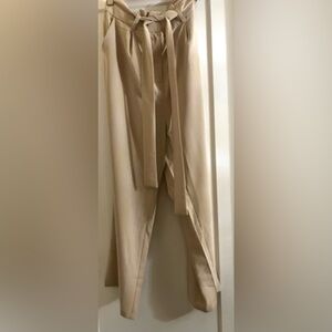 Chic beige wide leg palazzo pants